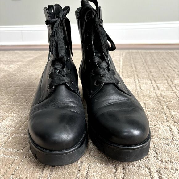 Gabor Leather Zip-Up Combat Boots Women's EU 7.5 US 9 Black Punk Grunge Goth - Picture 7 of 11